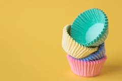 Colourful cupcake cases
